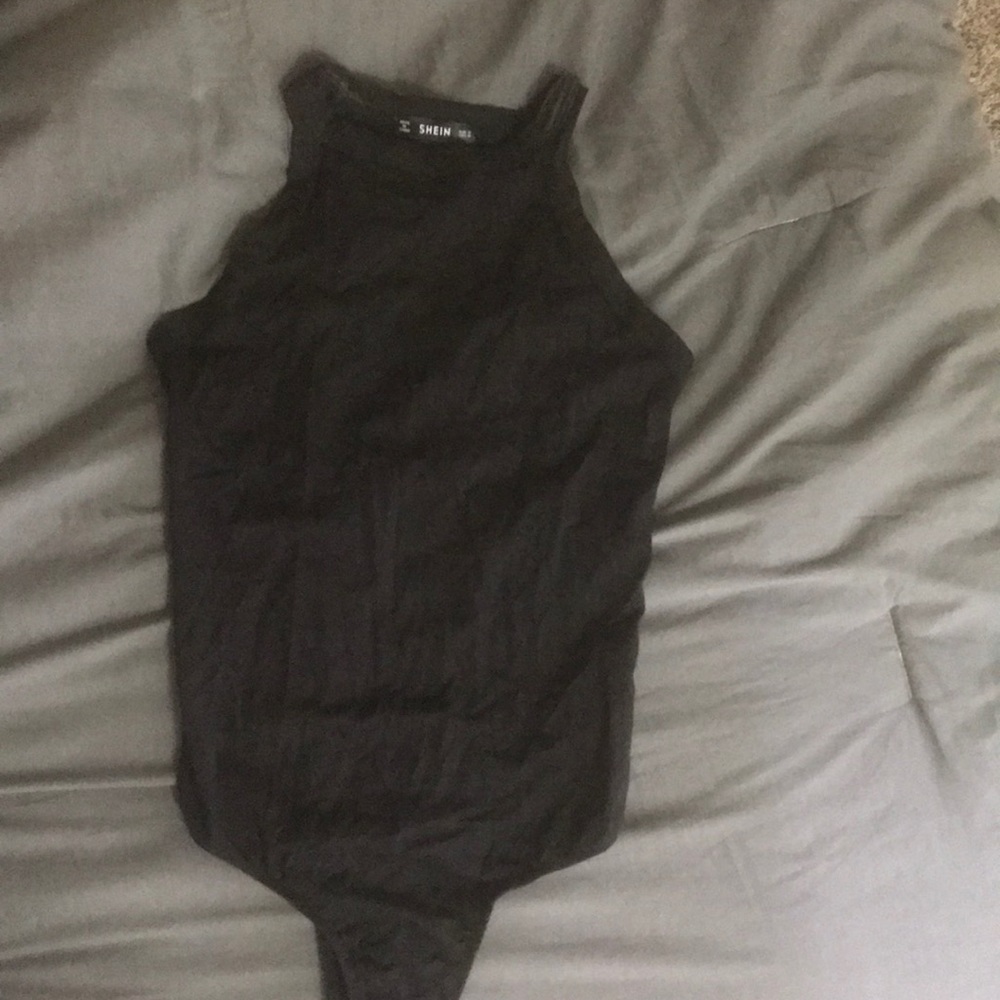 Black halter style bodysuit